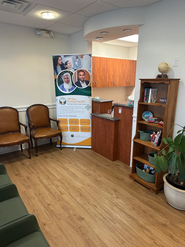 The Jersey Family Health clinic waiting area